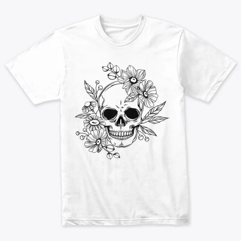 Skull and Flowers