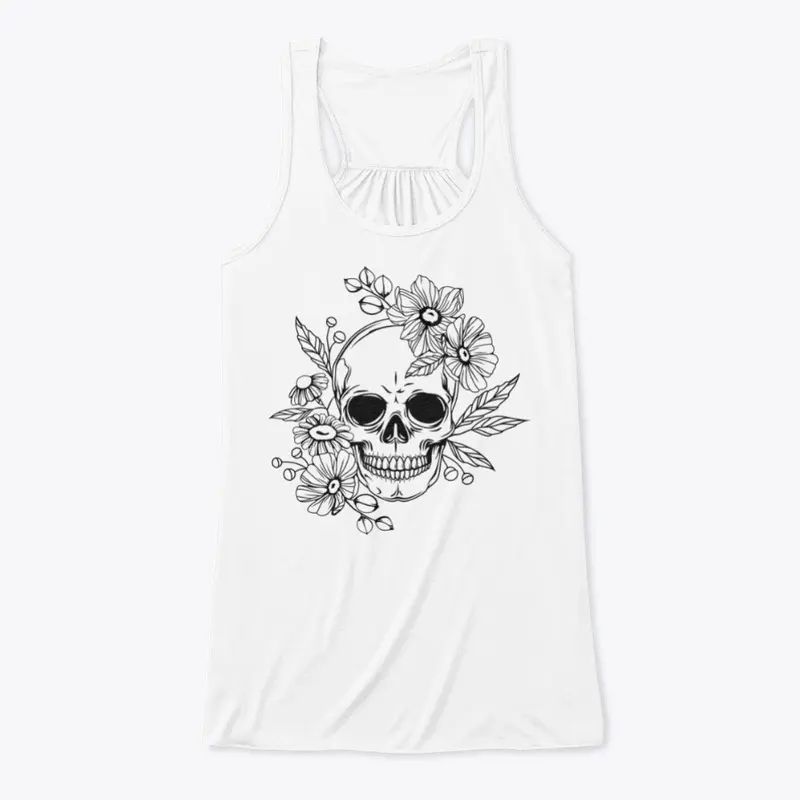 Skull and Flowers